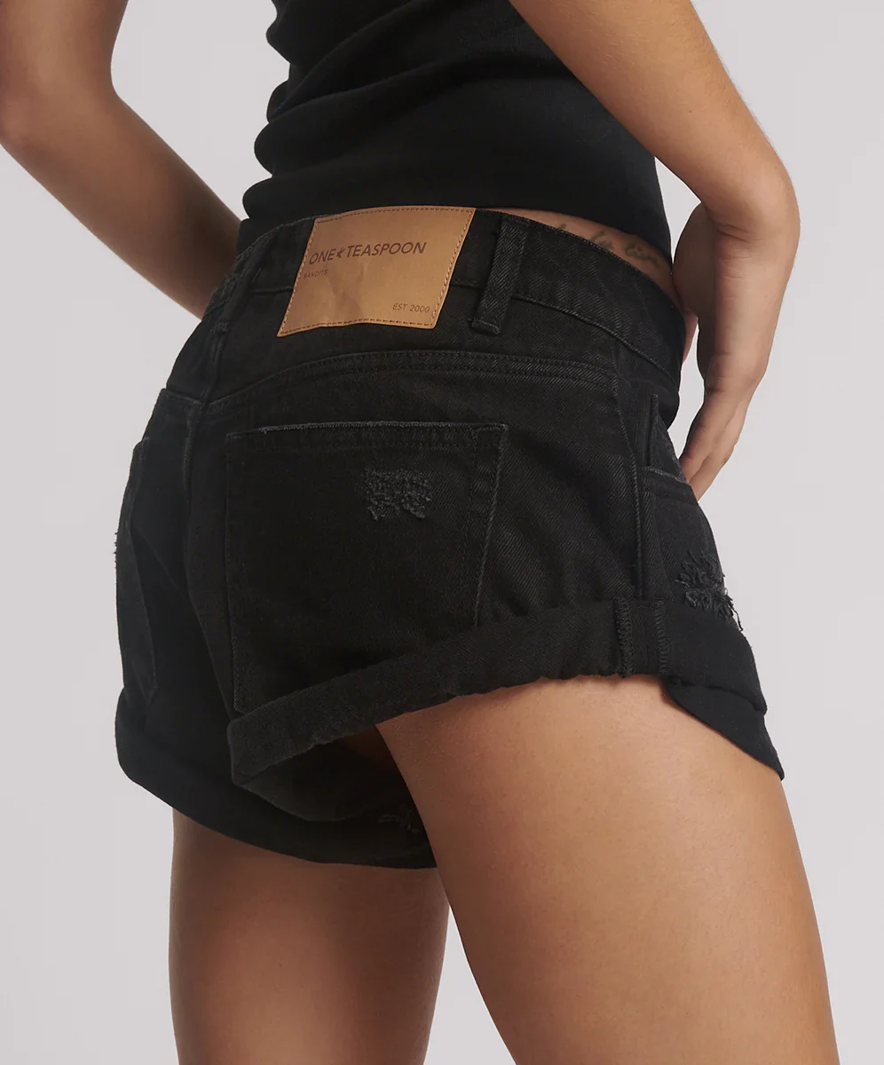 BANDITS DENIM SHORTS DOUBLE BLACK - Image 3