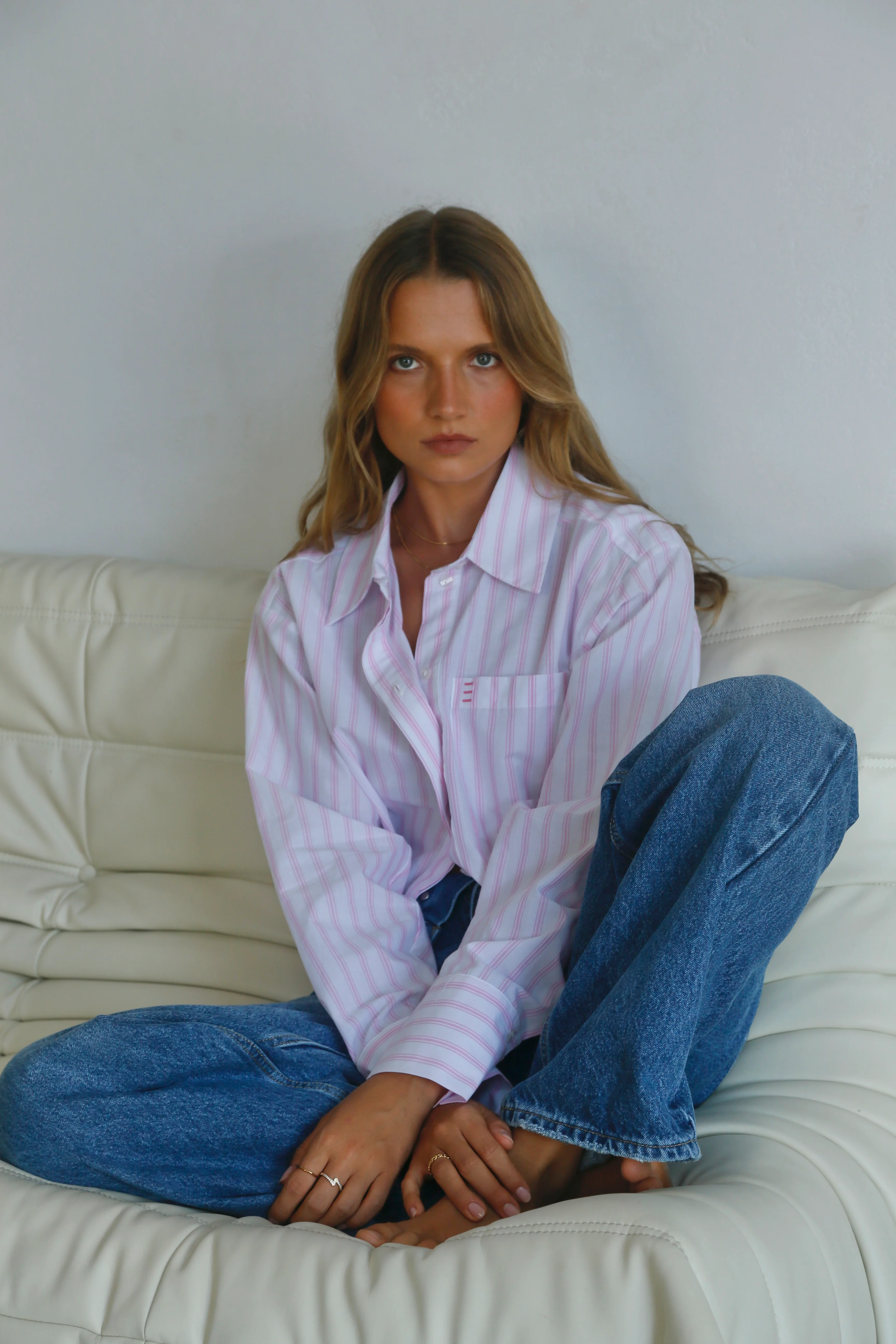 JONES CROP SHIRT PINK STRIPE - Image 5