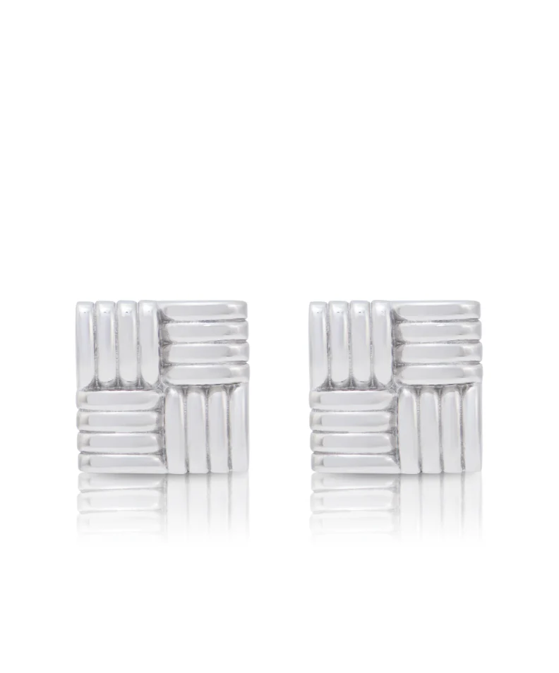MEGA SQUARE EARRING SILVER - Image 2