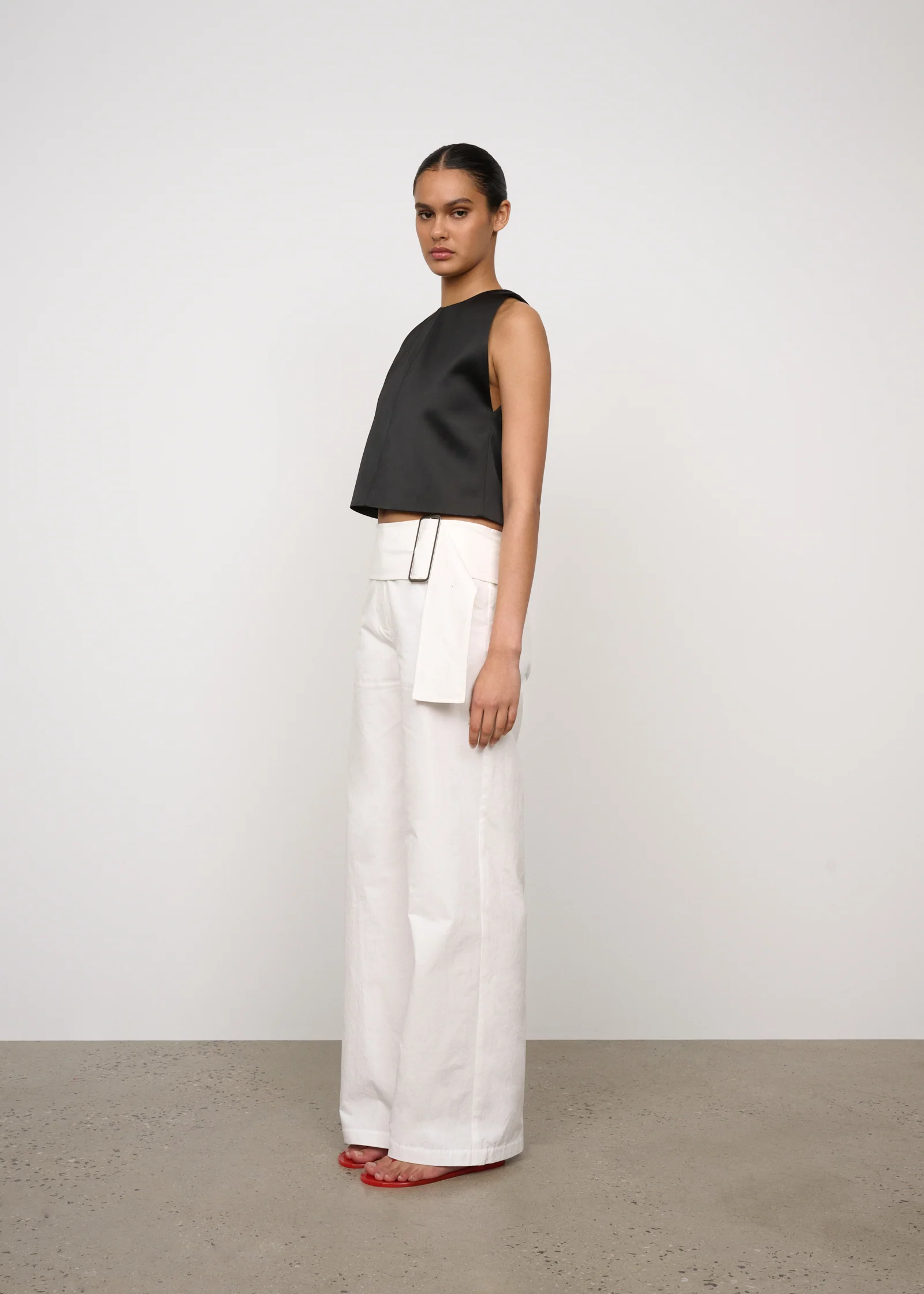 BEA BELTED PANT WHITE - Image 2