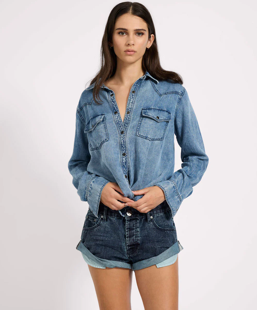 BANDITS LOW WAIST DENIM SHORTS INDIGO BLUE - Image 4