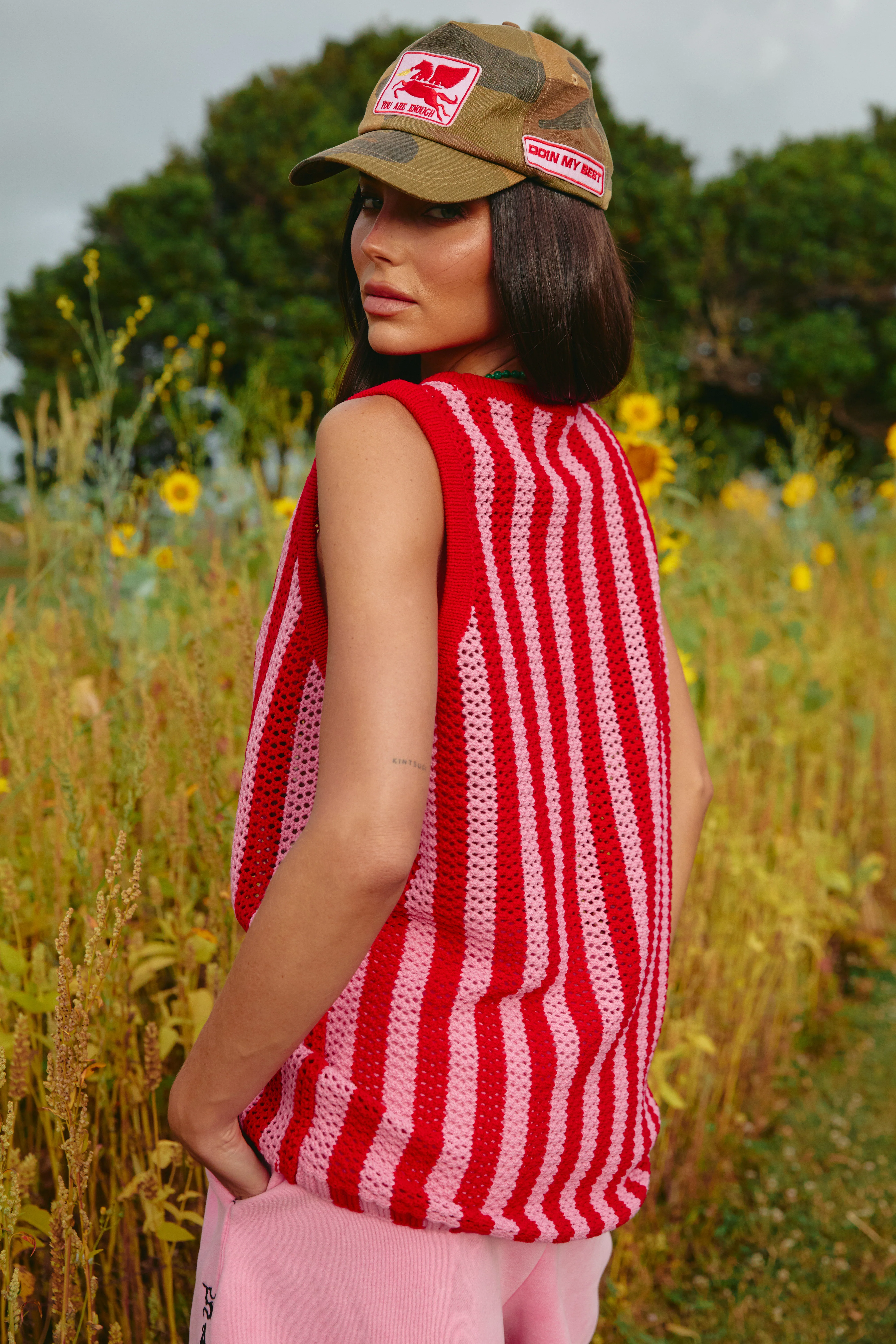 SABBI THE KNIT B-BALL SINGLET RED STRIPE - Image 7