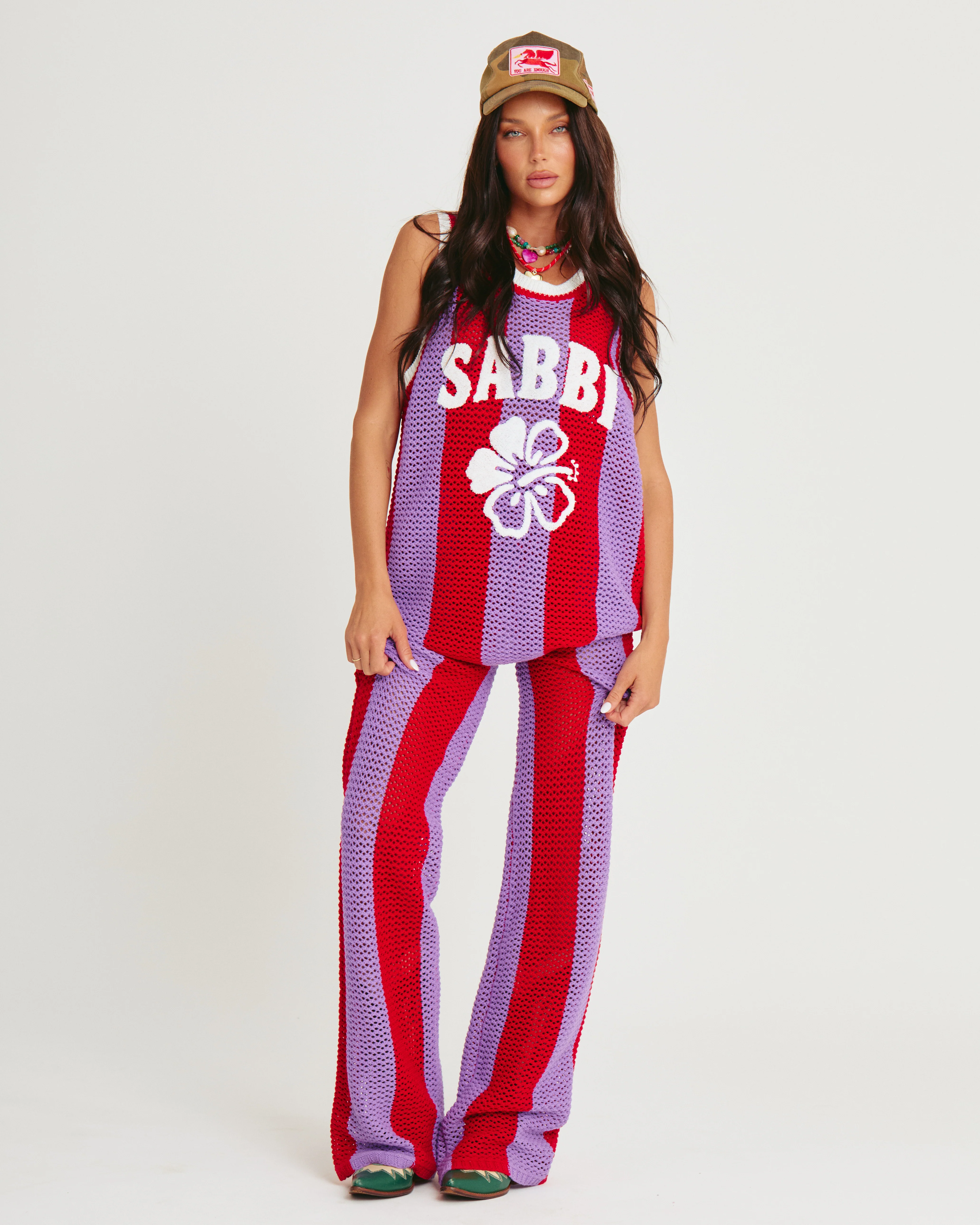 SABBI THE KNIT STRIPE BEACH PANTS PURPLE STRIPE - Image 6