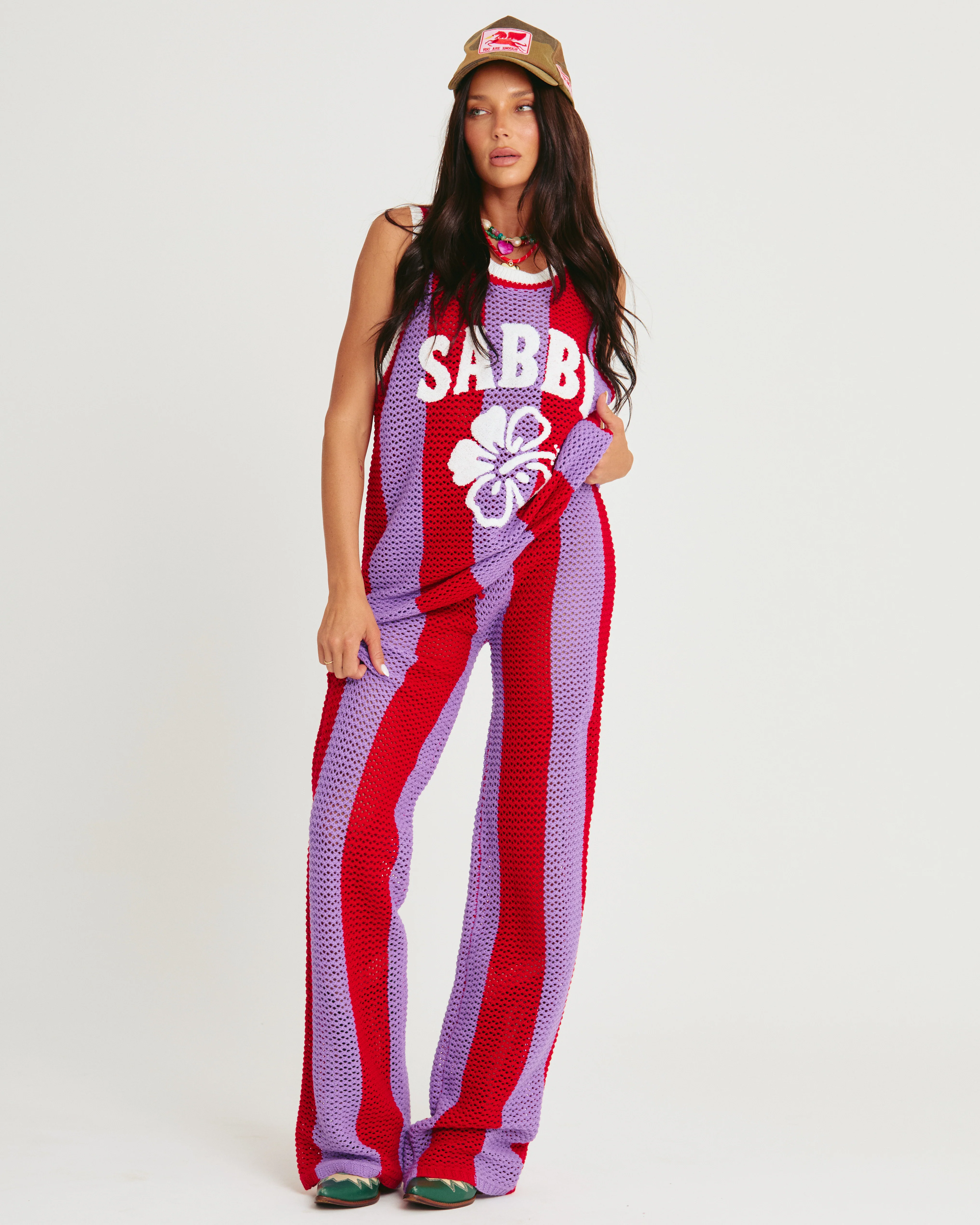 SABBI THE KNIT STRIPE BEACH PANTS PURPLE STRIPE - Image 7
