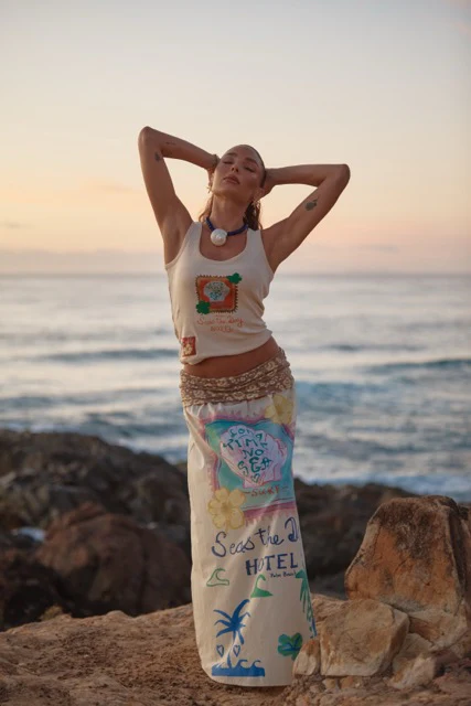 SABBI THE SEAS THE DAY MAXI SKIRT CREAM - Image 4