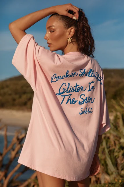 SABBI THE VERY OVERSIZED SHELL TITTY TEE LIGHT PINK - Image 7