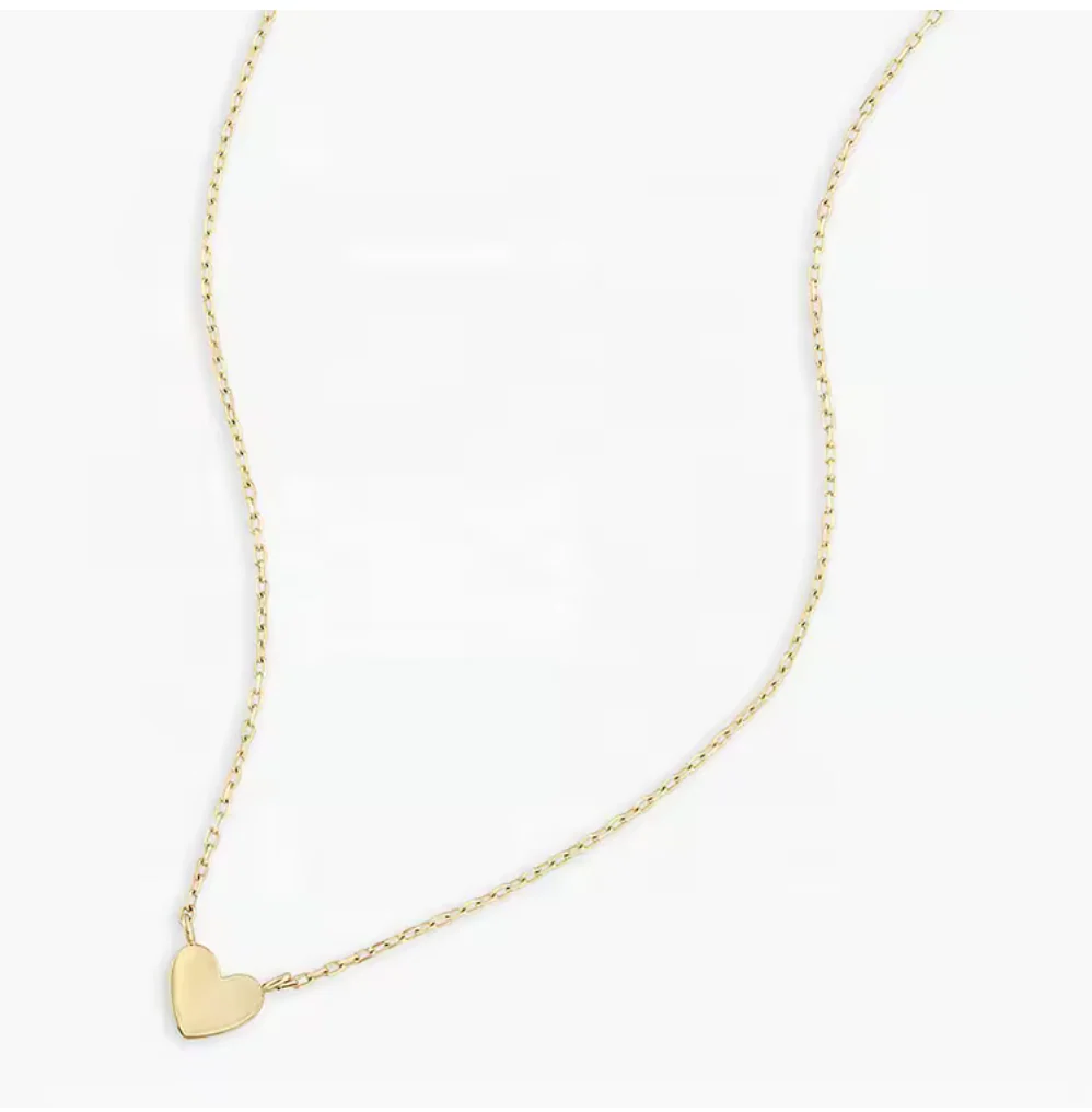 SOLID HEART MINI NECKLACE GOLD - Image 2