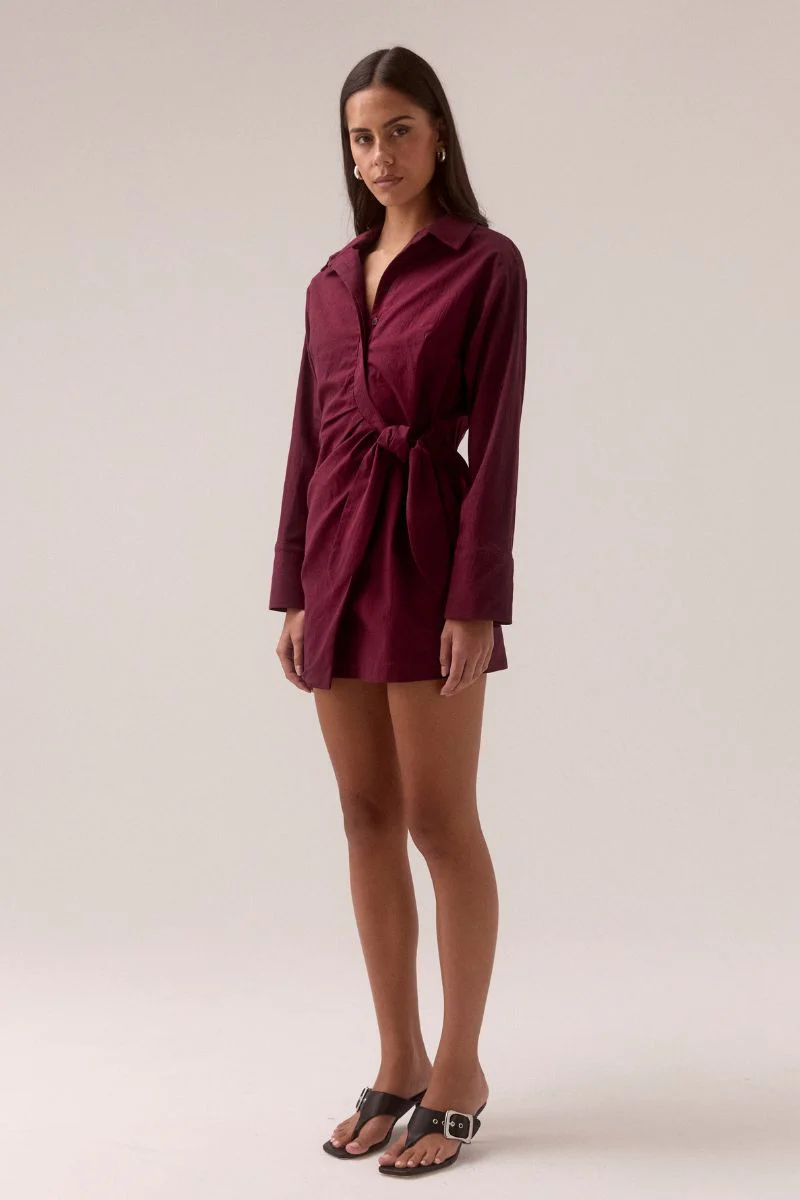 PRIMARY SHIRT DRESS PLUM - Image 3