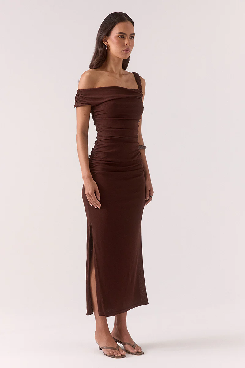 RUA ASYM DRESS GANACHE - Image 2