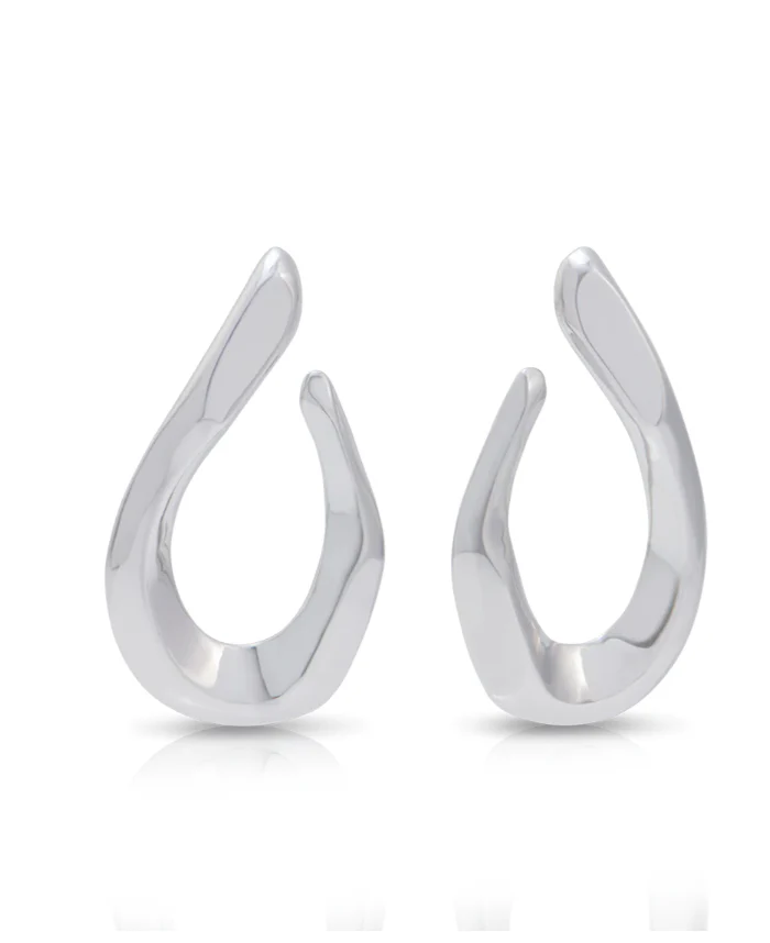 TEARDROP EARRINGS SILVER - Image 2