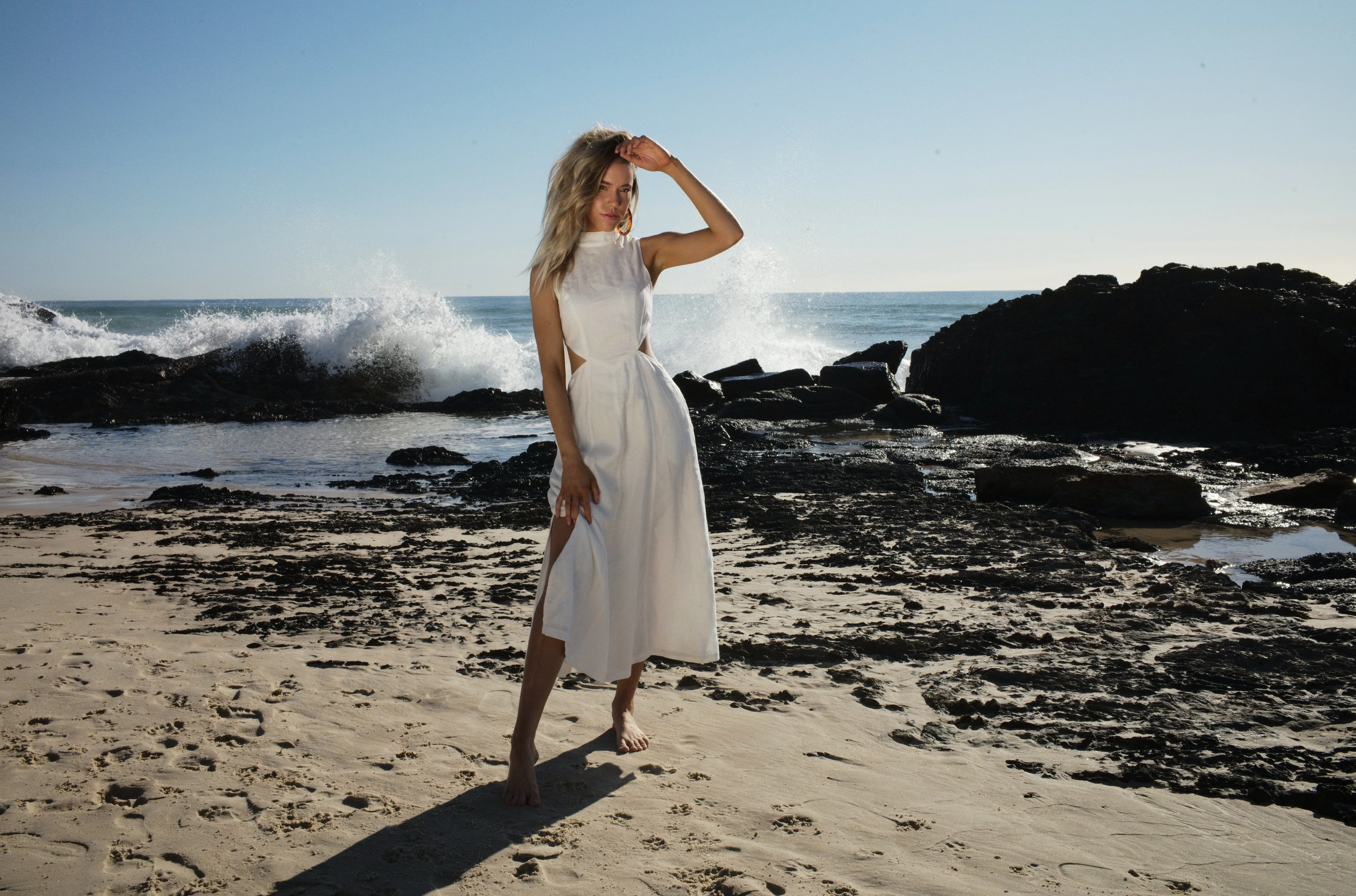 VIRTUE MIDI DRESS CHALK - Image 3