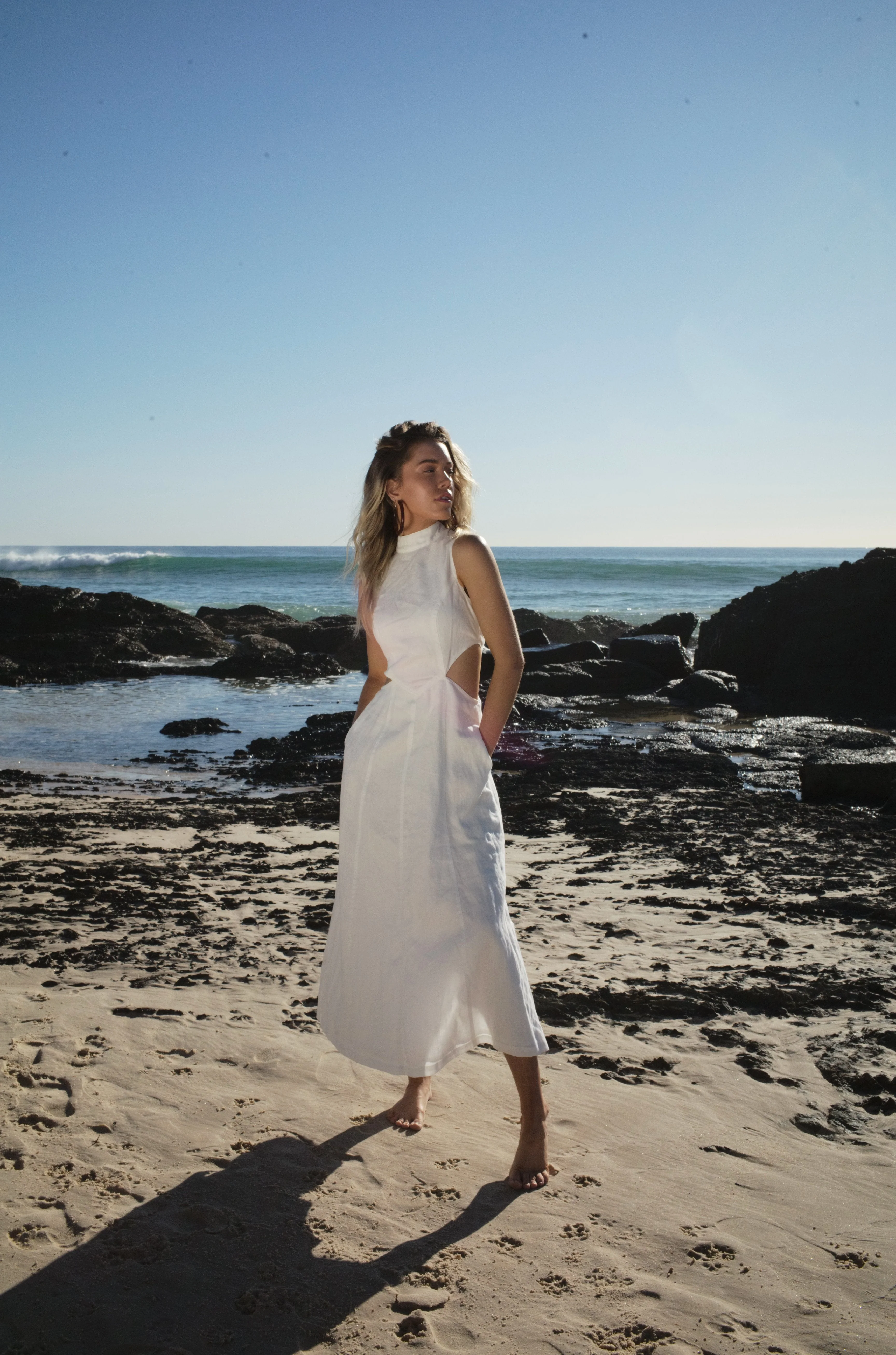 VIRTUE MIDI DRESS CHALK - Image 4