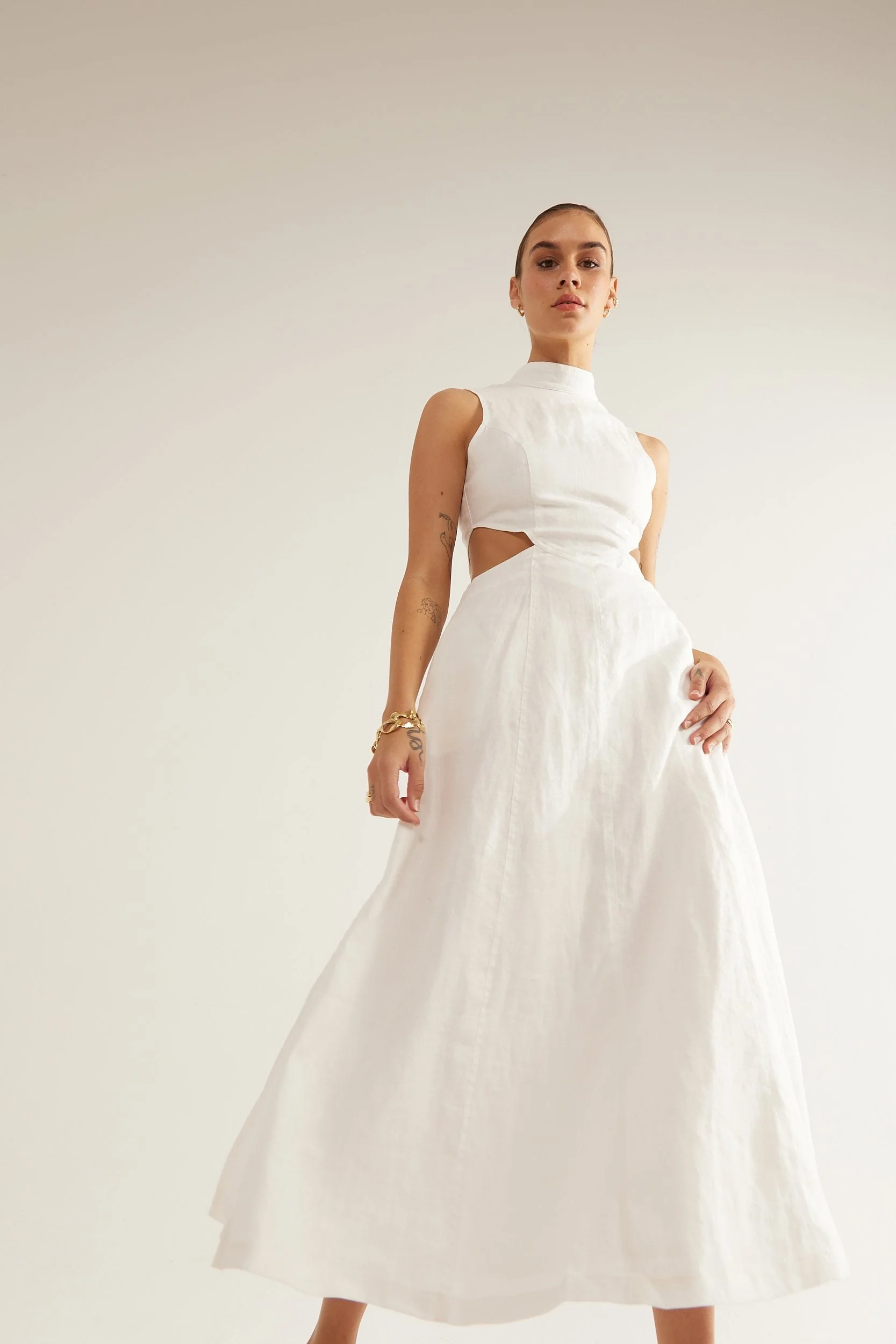 VIRTUE MIDI DRESS CHALK - Image 7