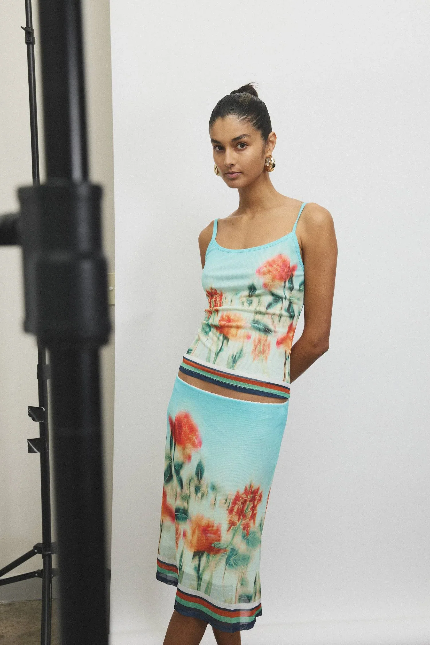 MIDI SKIRT MESH BABY BLUE - Image 3